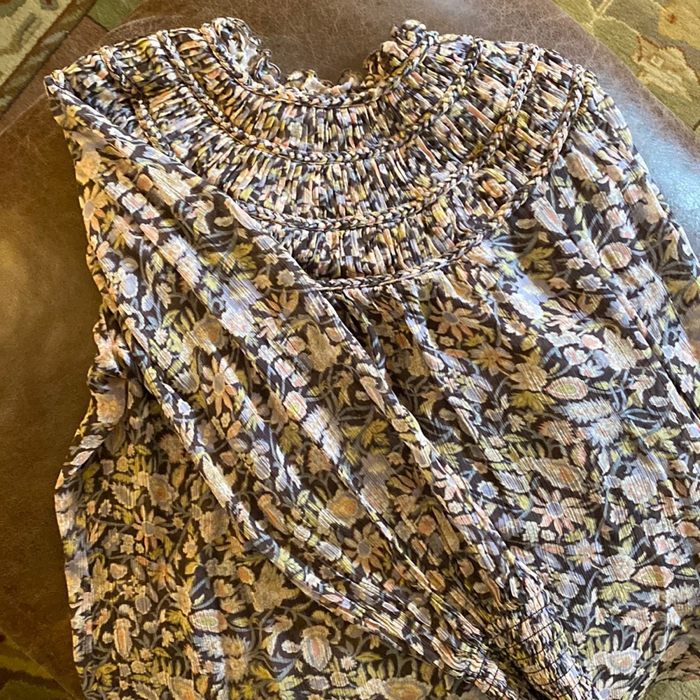 💓Ralph Lauren 🏇polo bouncy brown floral romantic top💓